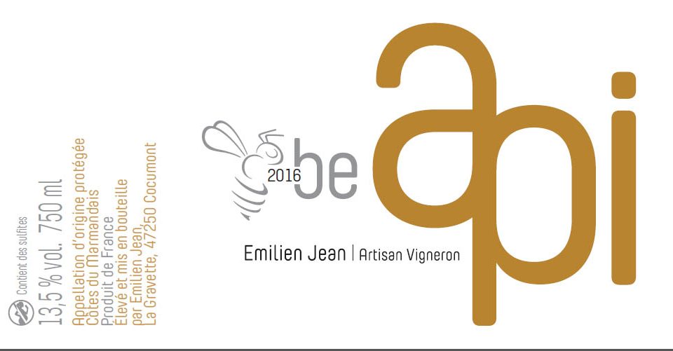 Domaine Emilien Jean en AOC Côtes du Marmandais - Cuvée Be Api 2016