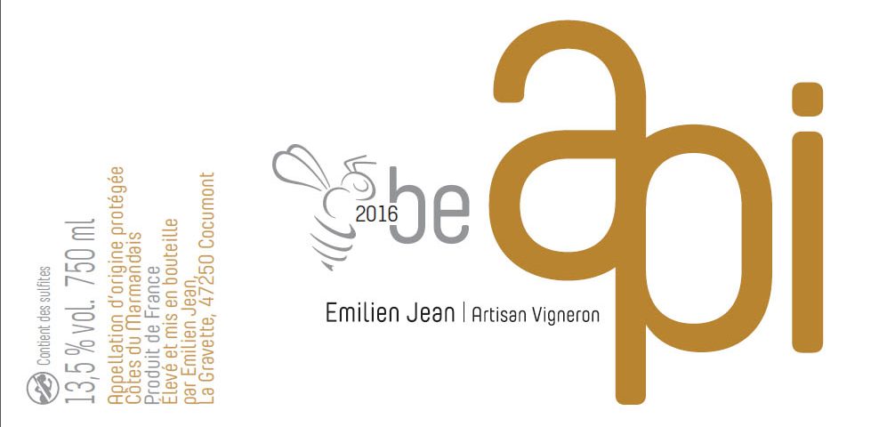 Domaine Emilien Jean en AOC Côtes du Marmandais - Cuvée Be Api 2016