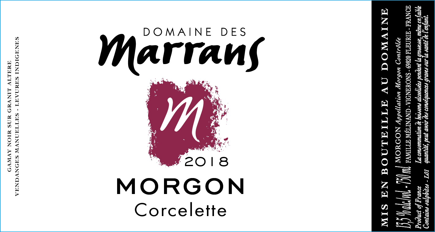 Domaine des Marrans en AOC Morgon - Cuvée Corcelette 2018