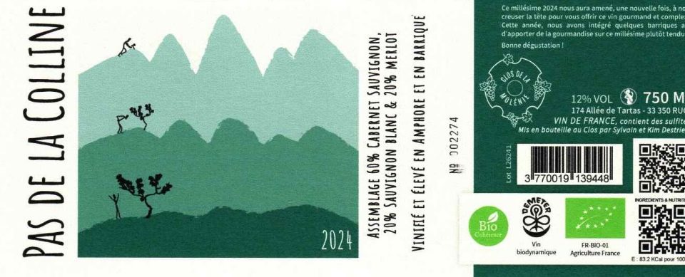 Clos de la Molénie - Vin de France Bordeaux - Le Pas de la Colline